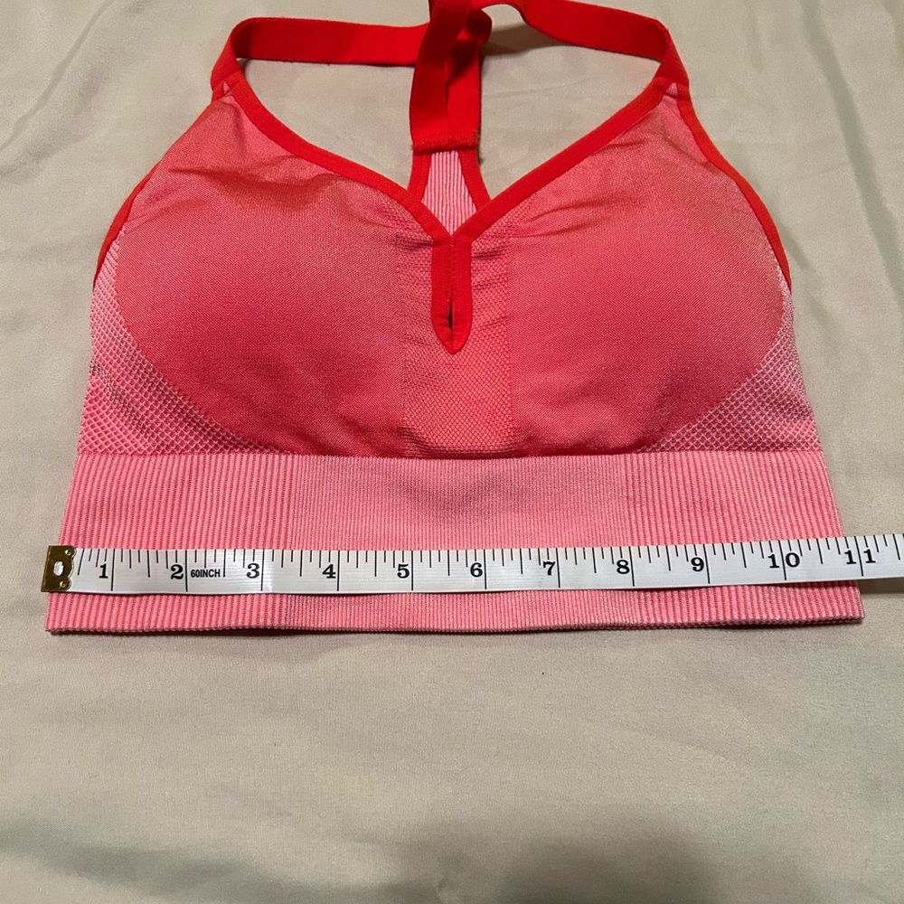 Nike Reddish Orange Textured Y-back Wide-Band Sports Bra size Small - Picture 6 of 7